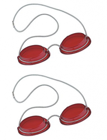 Solarium Schutzbrille rot UV Brille Solariumbrille mit Gummizug 2 Paar - By Beauty & Legwear Store -