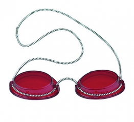 Solarium Schutzbrille rot UV Brille Solariumbrille mit Gummizug, 600015-rot -